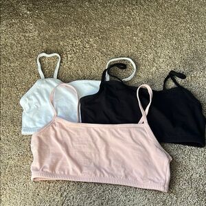 Set of Three Camisole Bralette - Black, White, and Pink